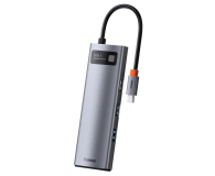 BASEUS Hub 8w1 Metal Gleam USB-C do 3x USB 3.0 + HDMI + USB-C PD + RJ45 + microSD/SD CAHUB-CV0G - 731712 - zdjęcie 3